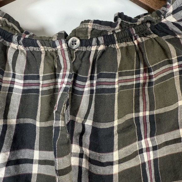 Gap Plaid Riddle Women's Olive Long Sleeve Shirt Size Medium‎ - Picture 5 of 6